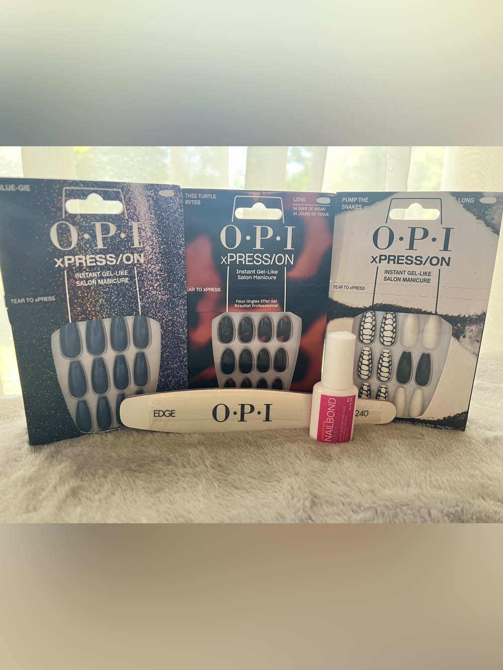 OPI xPRESS/ON Press-On Nails Bundle | Blue-Gie Pump the Snakes This Turtle Bytes